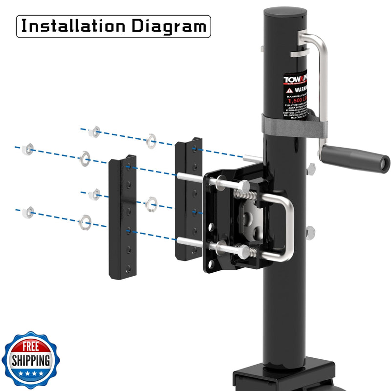 6-Inch Dual Wheel Trailer Jack with 13-Inch Vertical Lift, 1500 lbs Capacity Magic Cars 4