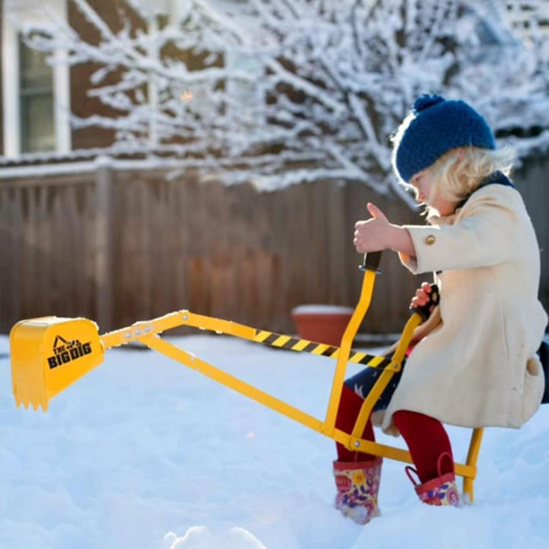 Ride-On Excavator Sand Digger with 360° Rotating Base for Kids Ages 3 and Up, Yellow Magic Cars 7