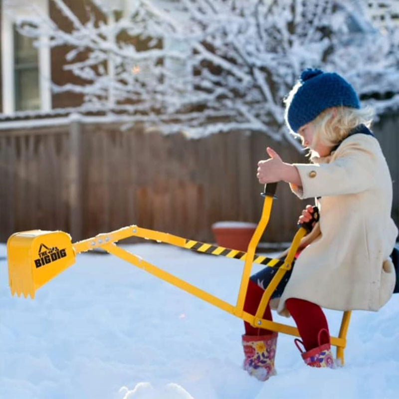 Kids 3+ Ride-On Excavator Sand Digger with 360-Degree Rotating Base, Yellow Magic Cars 7