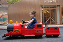 Kids Ride-On Train for Backyard Fun – Battery Powered W/Magic Cars® Remote Control, Real Steam Stack, MP3 & Working Caboose (Ages 1–10)