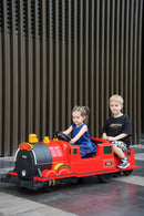 Kids Ride-On Train for Backyard Fun – Battery Powered W/Magic Cars® Remote Control, Real Steam Stack, MP3 & Working Caboose (Ages 1–10)