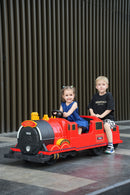Kids Ride-On Train for Backyard Fun – Battery Powered W/Magic Cars® Remote Control, Real Steam Stack, MP3 & Working Caboose (Ages 1–10)