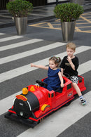 Kids Ride-On Train for Backyard Fun – Battery Powered W/Magic Cars® Remote Control, Real Steam Stack, MP3 & Working Caboose (Ages 1–10)