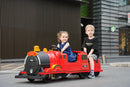 Kids Ride-On Train for Backyard Fun – Battery Powered W/Magic Cars® Remote Control, Real Steam Stack, MP3 & Working Caboose (Ages 1–10)