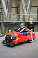 Kids Ride-On Train for Backyard Fun – Battery Powered W/Magic Cars® Remote Control, Real Steam Stack, MP3 & Working Caboose (Ages 1–10)