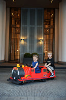 Kids Ride-On Train for Backyard Fun – Battery Powered W/Magic Cars® Remote Control, Real Steam Stack, MP3 & Working Caboose (Ages 1–10)