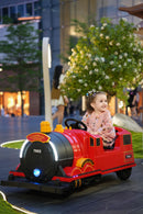 Kids Ride-On Train for Backyard Fun – Battery Powered W/Magic Cars® Remote Control, Real Steam Stack, MP3 & Working Caboose (Ages 1–10)