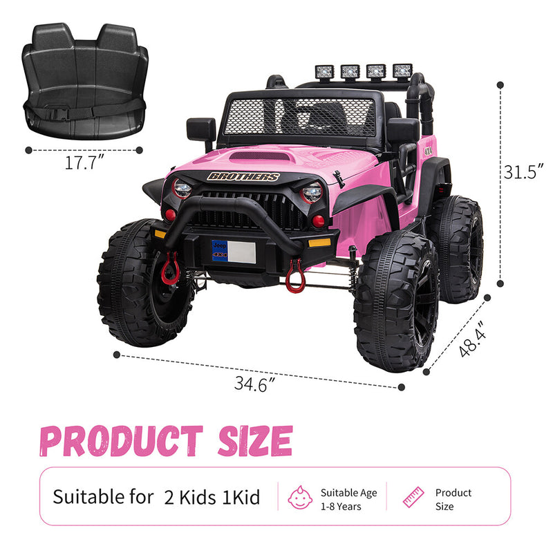 12V Electric Kids Ride-On Jeep Truck with MP3, LED Lights, Remote Control, 2-Seater Magic Cars 3