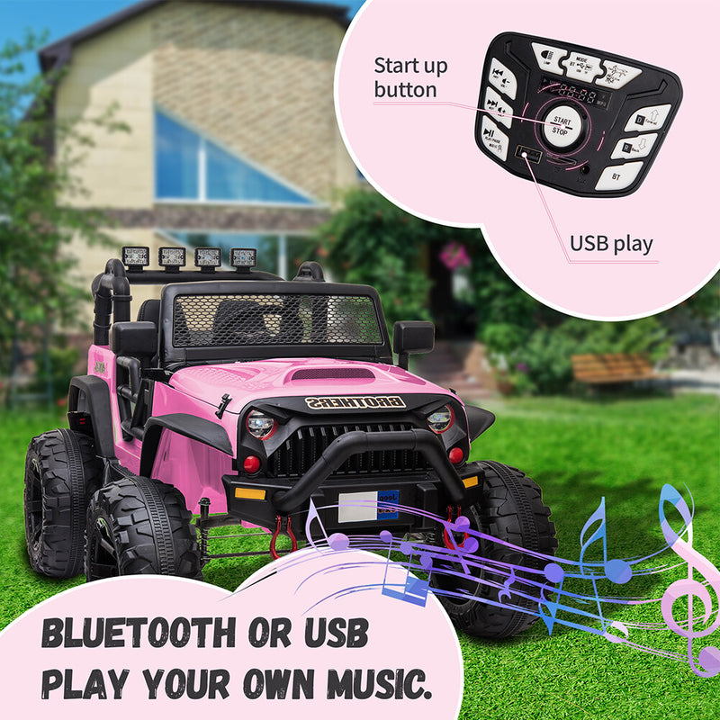12V Electric Kids Ride-On Jeep Truck with MP3, LED Lights, Remote Control, 2-Seater Magic Cars 4