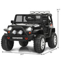 Honeyjoy 12V Black Electric Ride-On Truck for Kids with Remote Control and Lights