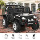 Honeyjoy 12V Black Electric Ride-On Truck for Kids with Remote Control and Lights