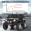 Honeyjoy 12V Black Electric Ride-On Truck for Kids with Remote Control and Lights