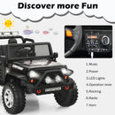 Honeyjoy 12V Black Electric Ride-On Truck for Kids with Remote Control and Lights