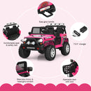 Honeyjoy Pink Electric Ride-On Truck for Kids with Remote Control and Lights