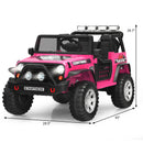 Honeyjoy Pink Electric Ride-On Truck for Kids with Remote Control and Lights