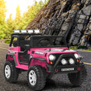 Honeyjoy Pink Electric Ride-On Truck for Kids with Remote Control and Lights