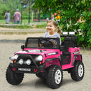 Honeyjoy Pink Electric Ride-On Truck for Kids with Remote Control and Lights