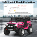 Honeyjoy Pink Electric Ride-On Truck for Kids with Remote Control and Lights