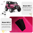 Honeyjoy Pink Electric Ride-On Truck for Kids with Remote Control and Lights