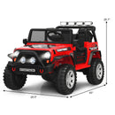 Honeyjoy 12V Red Electric Ride-On Truck for Kids with Remote Control and Lights