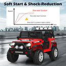 Honeyjoy 12V Red Electric Ride-On Truck for Kids with Remote Control and Lights
