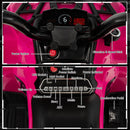 Pink 12V Electric ATV Quad for Kids with 2 Speed Settings, MP3 Player, and Headlights