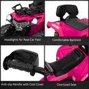 Pink 12V Electric ATV Quad for Kids with 2 Speed Settings, MP3 Player, and Headlights