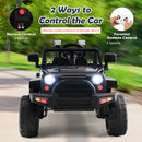 12V Black Electric Ride-On Truck for Kids with Remote Control, Lights, and Music