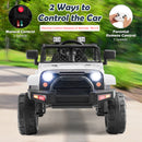 12V White Electric Ride-On Truck for Kids with Remote Control, Lights, and Music