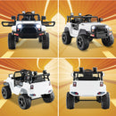 12V White Electric Ride-On Truck for Kids with Remote Control, Lights, and Music