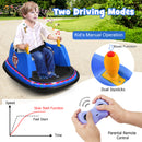 Blue 12V Ride-On Bumper Car with 360° Spin and Remote Control