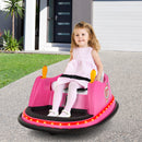 Pink 12V Ride-On Bumper Car Toy with 360° Spin and Remote Control