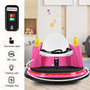 Pink 12V Ride-On Bumper Car Toy with 360° Spin and Remote Control