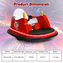 Red 12V Kids Ride-On Bumper Car with 360° Spin and Remote Control