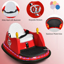 Red 12V Kids Ride-On Bumper Car with 360° Spin and Remote Control