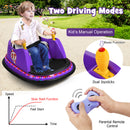 Purple 12V Remote Control Bumper Car with 360° Spin for Kids