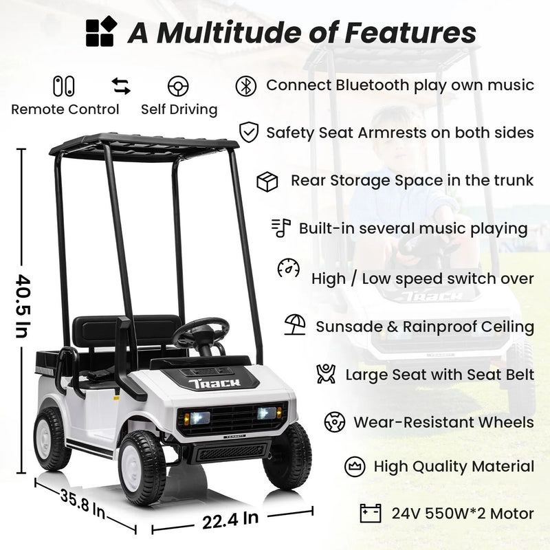 24V Electric Ride-On Golf Cart and Remote Control Truck with Ceiling Track System Magic Cars 7