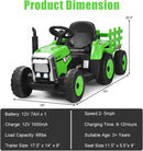 12V Kids' Electric Tractor with Detachable Trailer, USB Charging, 7 LED Lights, Remote Control Magic Cars 4