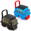 Ride-On Train Carriage with Songs, Stories, Storage, and Handle - Black/Blue Magic Cars 13