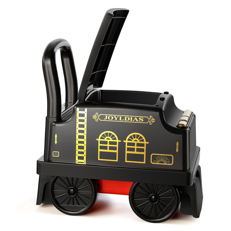 Ride-On Train Carriage with Songs, Stories, Storage, and Handle - Black/Blue Magic Cars 5