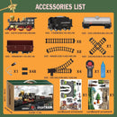 Remote Control Steam Locomotive Train Set with Fuel Tank Car for Kids Magic Cars 3