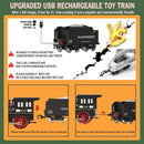 Remote Control Steam Locomotive Train Set with Fuel Tank Car for Kids Magic Cars 2