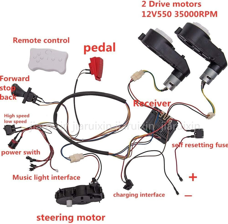 12V Ride-On Car Modification Kit with Wiring and Motors for Kids Magic Cars 10
