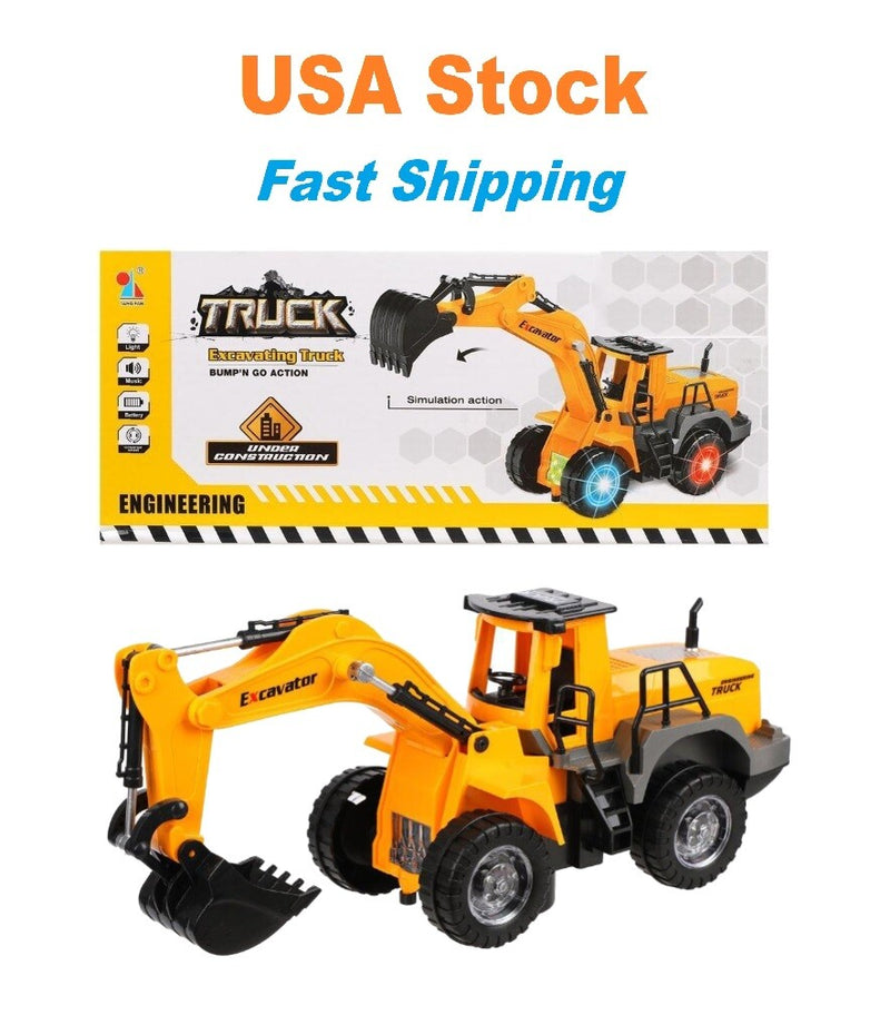 Battery Operated Excavator Truck with Light and Sound Simulation Magic Cars 0