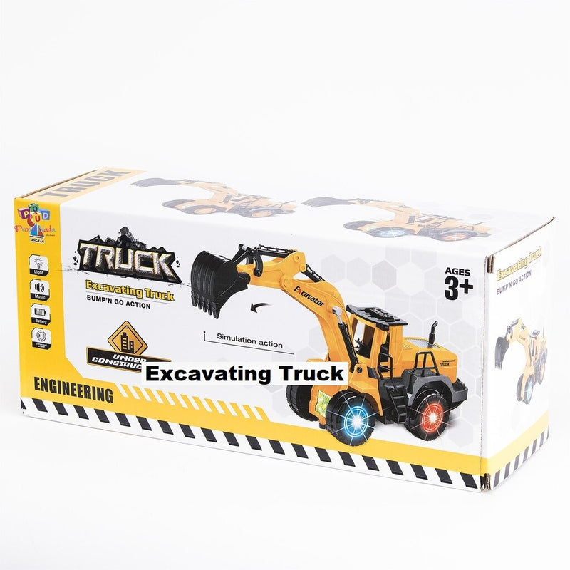 Battery Operated Excavator Truck with Light and Sound Simulation Magic Cars 10