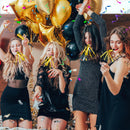 12-Pack Gold Glitter Metallic Fringe Noisemakers Magic Cars 4