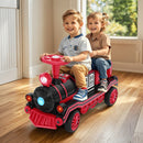 12V Two-Seater Electric Ride-On Train for Kids with Music and Lights, Red/Blue Magic Cars 14