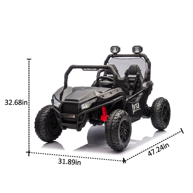 Two-Seater Kids Ride-On with Parental Remote Control, Rear Searchlight, and Bluetooth MP3 for Ages 3+ Magic Cars 1