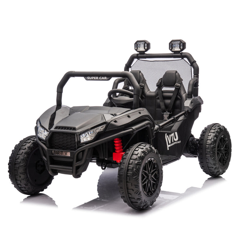 Two-Seater Kids Ride-On with Parental Remote Control, Rear Searchlight, and Bluetooth MP3 for Ages 3+ Magic Cars 3