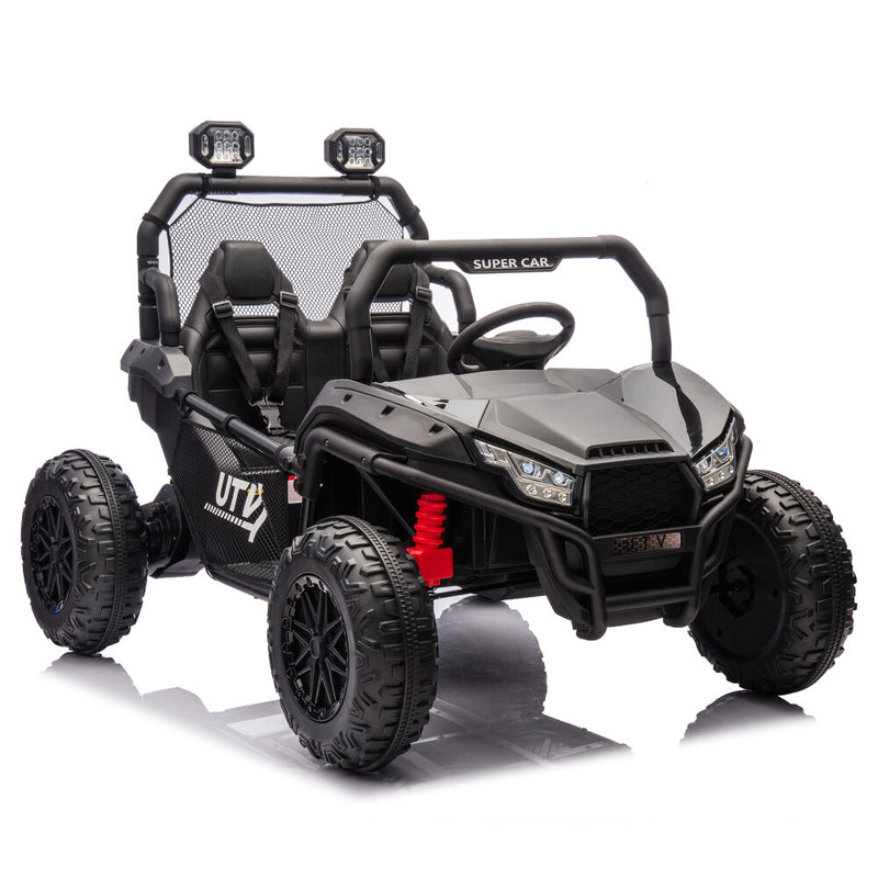 Two-Seater Kids Ride-On with Parental Remote Control, Rear Searchlight, and Bluetooth MP3 for Ages 3+ Magic Cars 7